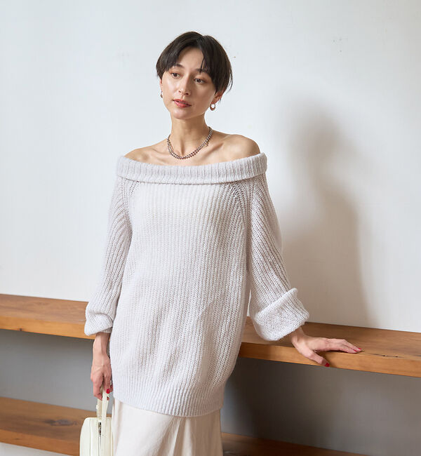 Rouge vif「モヘア混オフショルラメニットプルオーバー」|ニット・セーター|