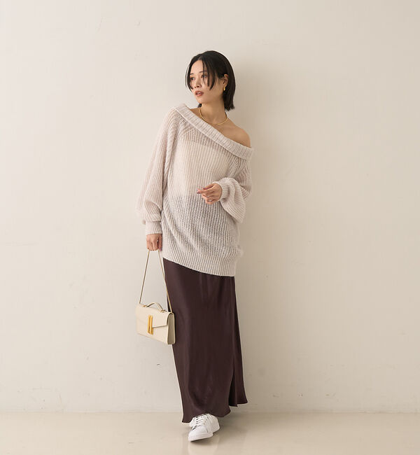 Rouge vif「モヘア混オフショルラメニットプルオーバー」|ニット・セーター|