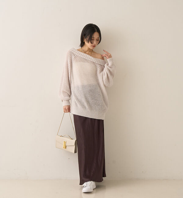 Rouge vif「モヘア混オフショルラメニットプルオーバー」|ニット・セーター|