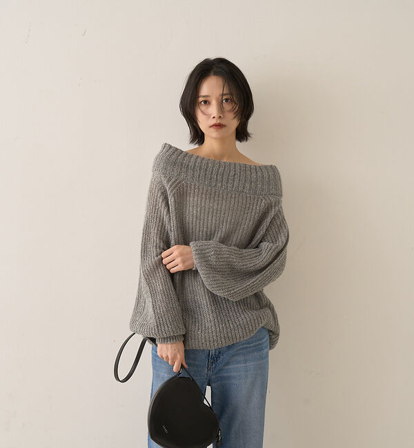 Rouge vif「モヘア混オフショルラメニットプルオーバー」|ニット・セーター|