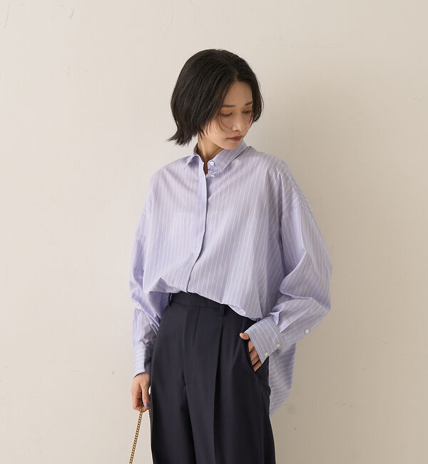 Rouge vif「バックドレープストライプシャツ」|シャツ・ブラウス|