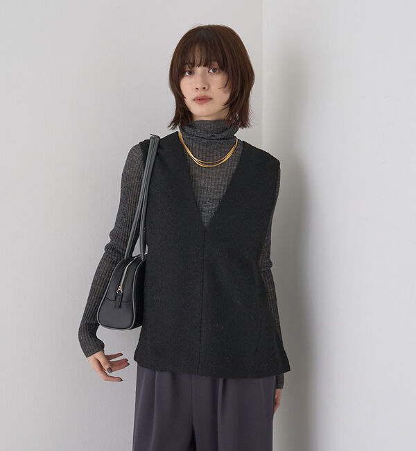 Rouge vif「【セットアップ対応】ポリウーリングカルゼVネックベスト」|ベスト・ジレ|