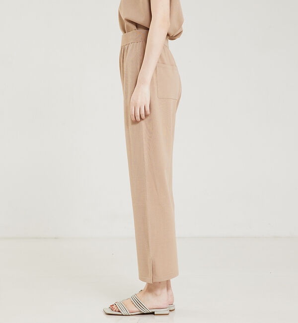 qualite「レーヨンストレッチサイドスリットニットパンツ」|その他|