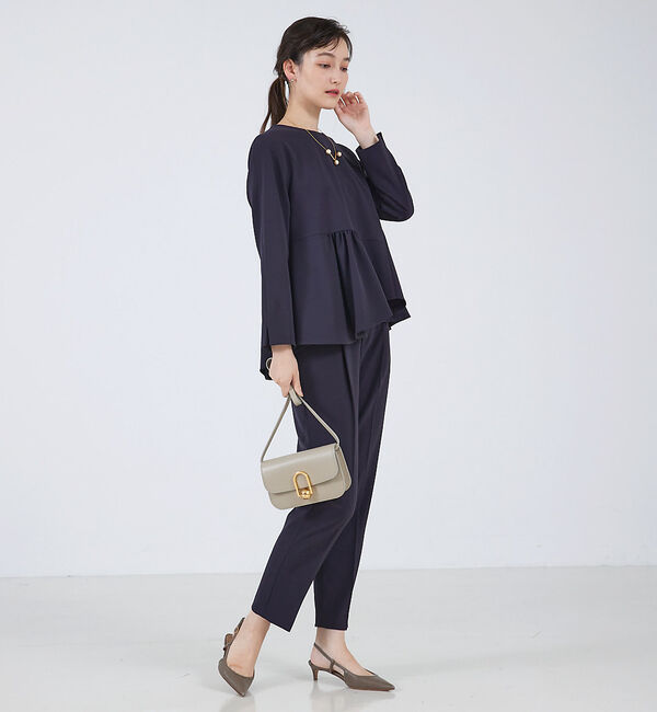 qualite「ペプラムギャザーアシメブラウス/オケージョン/セレモニー」|シャツ・ブラウス|