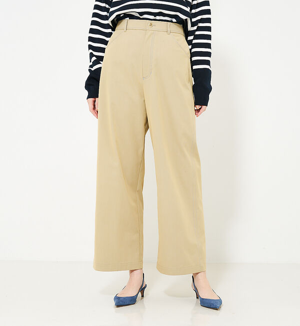 qualite「シャンブレーチノストレートパンツ」|その他|ベージュ