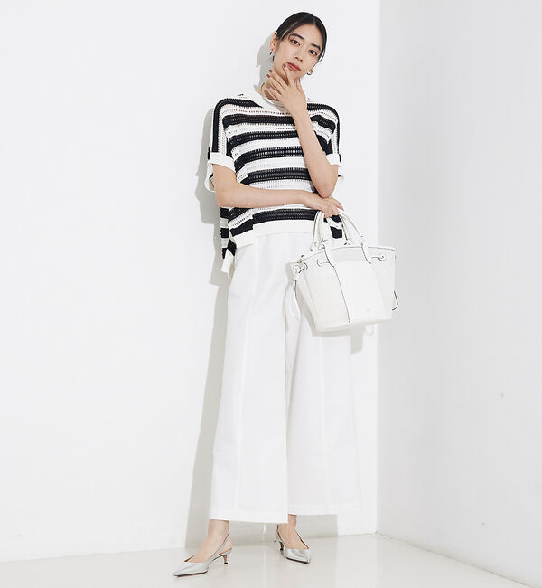 qualite「透かしガータースクエアニット」|Tシャツ・カットソー|