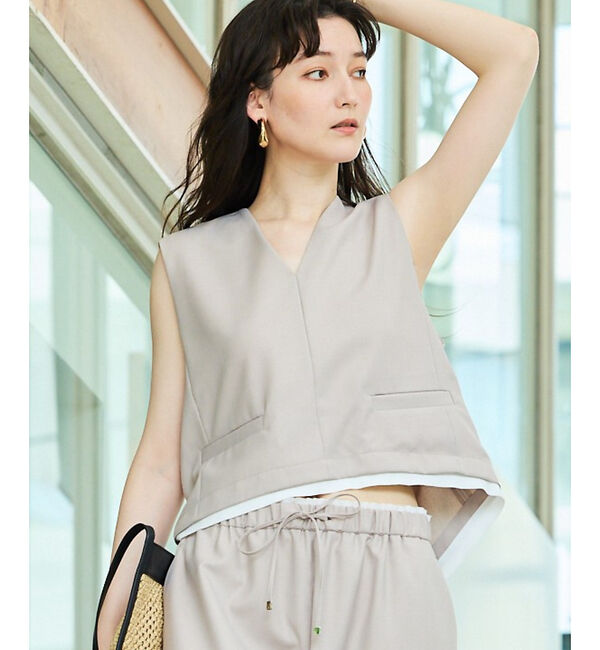 qualite「【接触冷感＆防シワ】ウールライクジレ/セットアップ対応」|ベスト・ジレ|