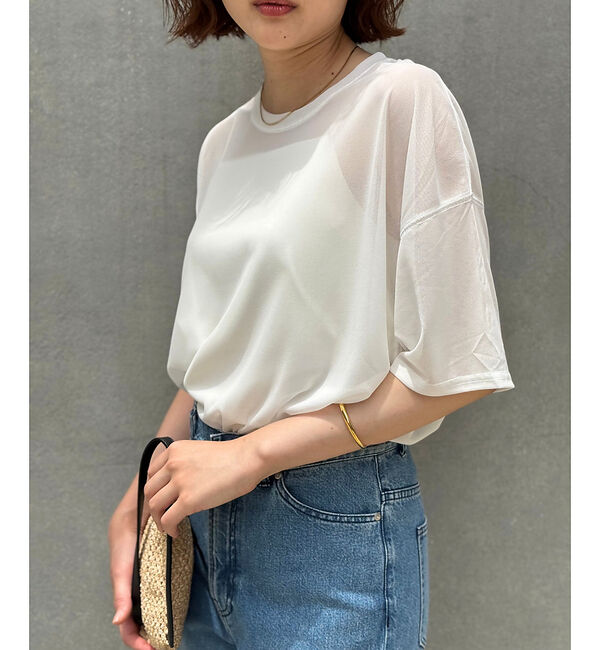 qualite「【インナーキャミ付き】シアードルマンT」|Tシャツ・カットソー|