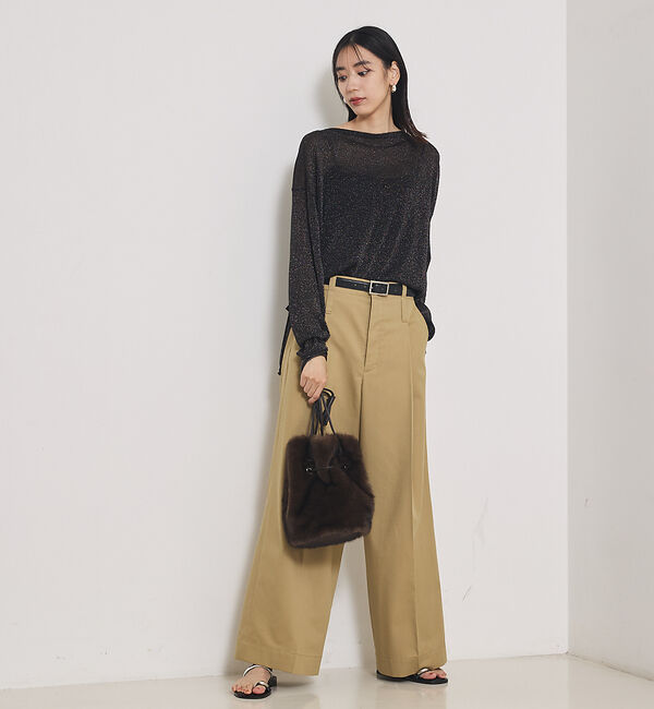 qualite「TCツイルWループタックワイドパンツ」|その他|