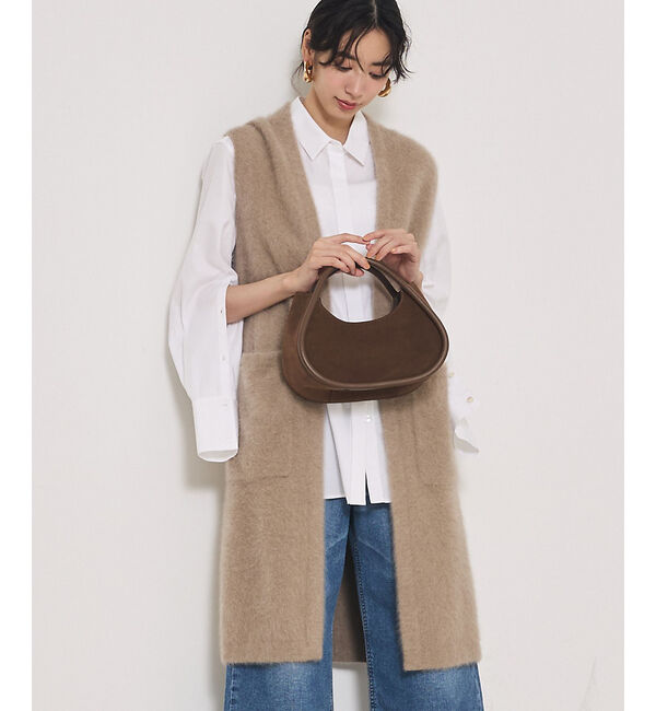 qualite「【大人気ジレが今季verに！】フォックスカシミアロングジレ」|ニット・セーター|モカ