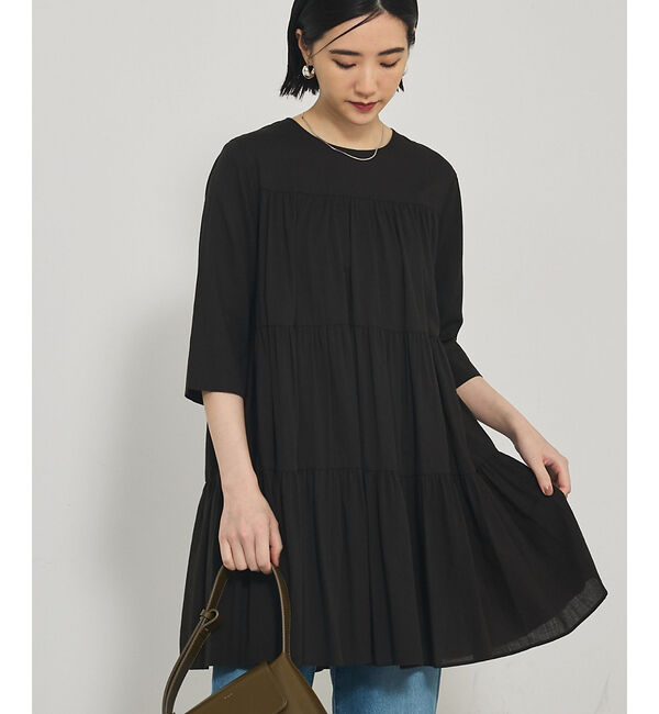 qualite「ティアードチュニック」|ワンピース|ブラック