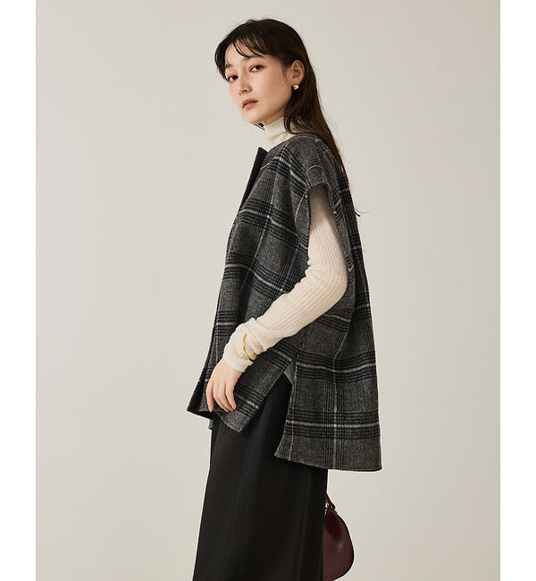 qualite「ウールチェックジレ」|その他|