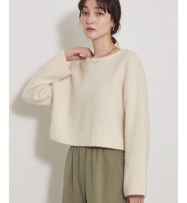 qualite「大人気ニット入荷！【新色登場！上質な肌ざわり】フォックスウールショートプルオーバ」|ニット・セーター|アイボリー