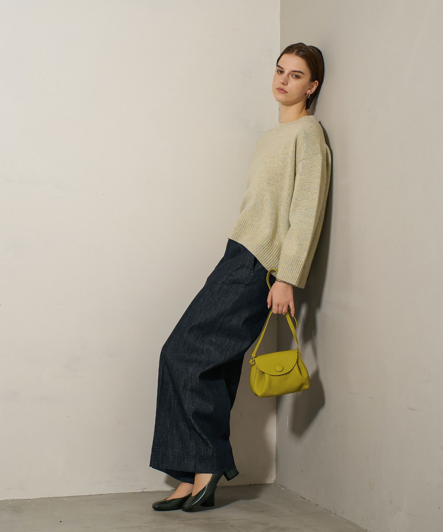 qualite「カラーミックスクルーネックニット」|ニット・セーター|