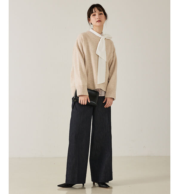 qualite「カラーミックスクルーネックニット」|ニット・セーター|