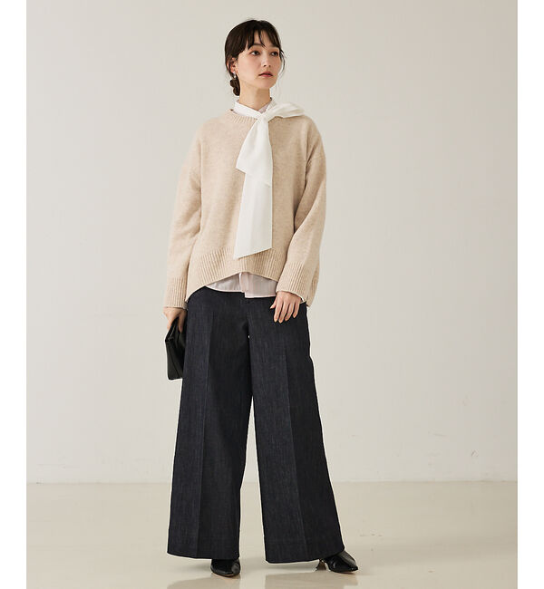 qualite「カラーミックスクルーネックニット」|ニット・セーター|