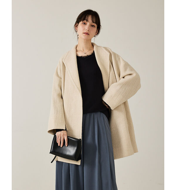 qualite「【トレンドアイテム】Vネックレース付きニット」|ニット・セーター|