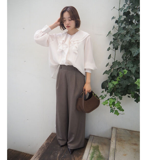 qualite「ダブルラッフルブラウス」|シャツ・ブラウス|