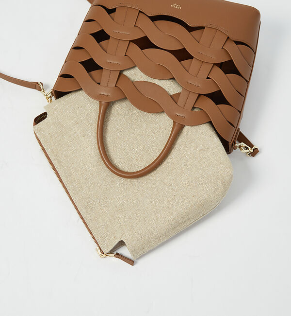 LOWELL things「Corde/レザーウェービーメッシュ2WAYトートバッグ」|トートバッグ|