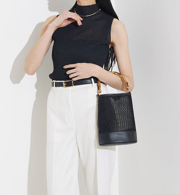 LOWELL things「●SOUER/バンブーハンドルチュールバッグ」|ハンドバッグ|