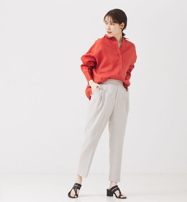 abahouse mavie「【感嘆】ドライタッチ・タックテーパードパンツ」|その他|