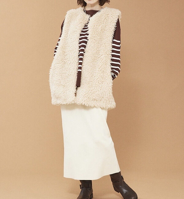 abahouse mavie「フェイクファーベスト」|ベスト・ジレ|