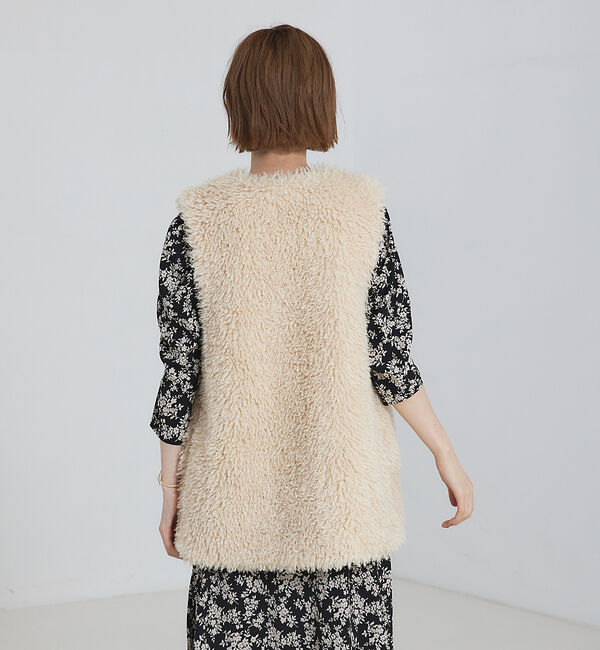 abahouse mavie「フェイクファーベスト」|ベスト・ジレ|