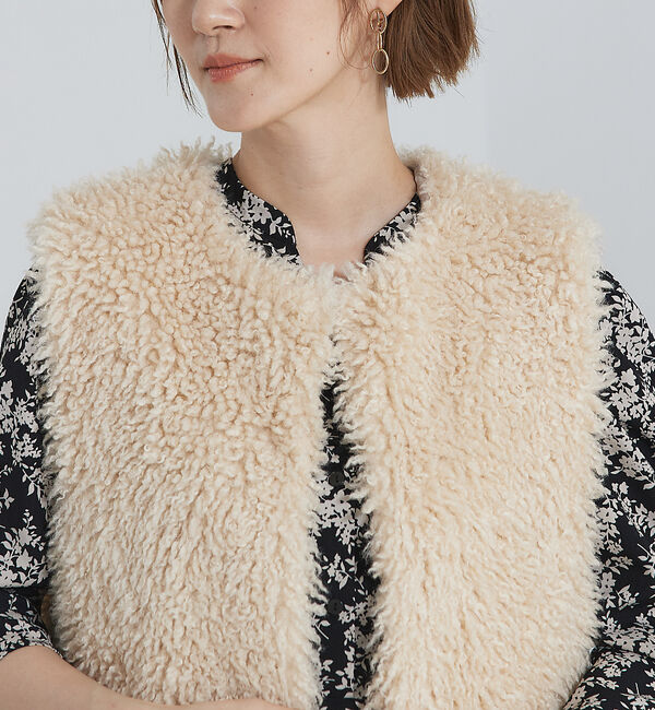 abahouse mavie「フェイクファーベスト」|ベスト・ジレ|