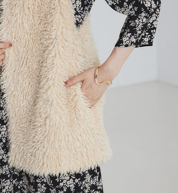 abahouse mavie「フェイクファーベスト」|ベスト・ジレ|