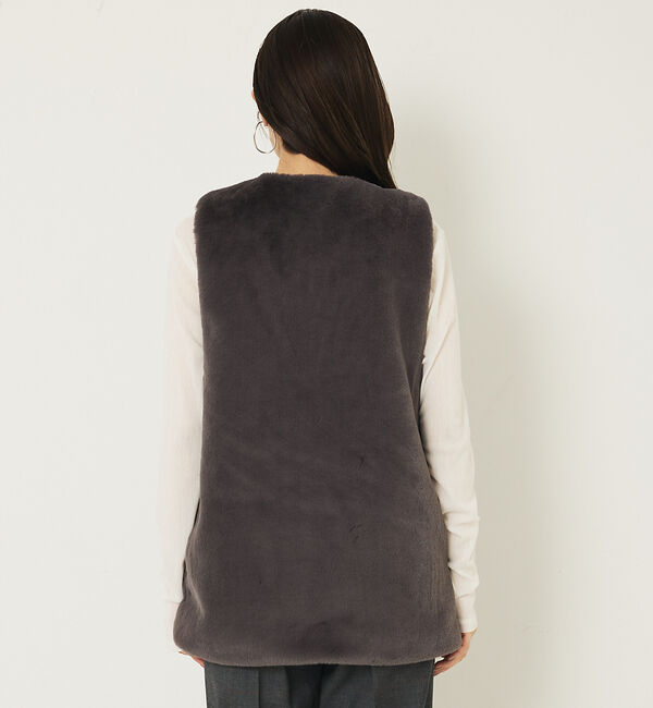 abahouse mavie「フェイクファーベスト」|ベスト・ジレ|