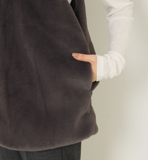 abahouse mavie「フェイクファーベスト」|ベスト・ジレ|