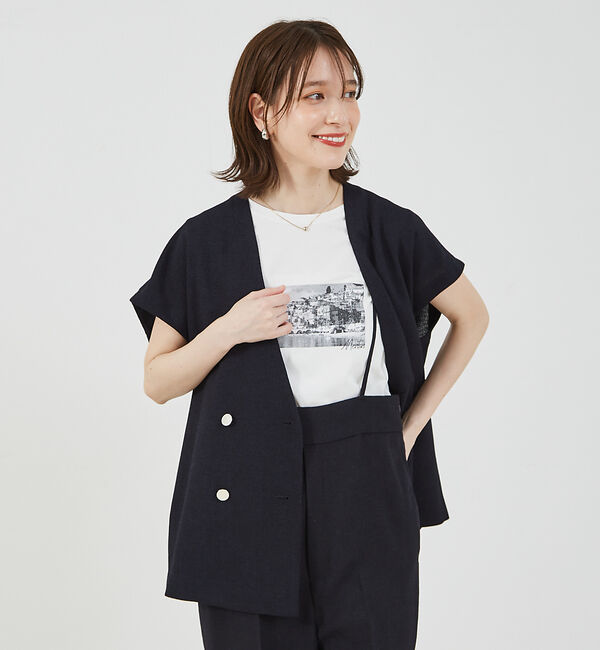 abahouse mavie「【セットアップ対応】ライトツィードフレンチジャケット」|ベスト・ジレ|