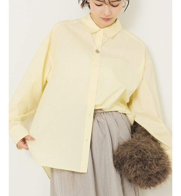 abahouse mavie「メンズライクオーバーシャツ」|シャツ・ブラウス|クリーム