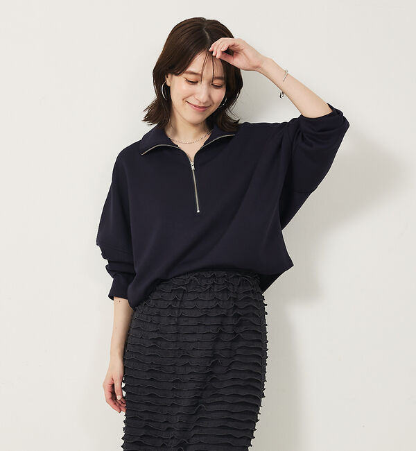 abahouse mavie「ライトダンボールハーフジッププルオーバー」|スウェット・ジャージ|