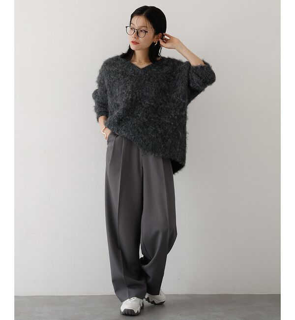 abahouse mavie「【後ろウエストゴム】タックワイドスラックス　m_01/シーズンレス/メンズライク」|その他|