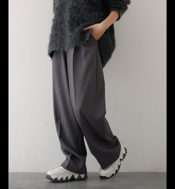 abahouse mavie「【後ろウエストゴム】タックワイドスラックス　m_01/シーズンレス/メンズライク」|その他|