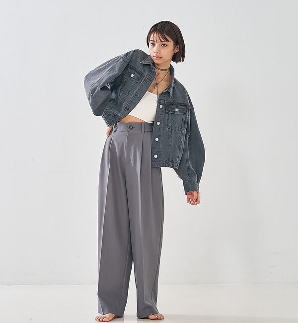 abahouse mavie「【オリジナル】デニムショートジャケット/バルーン袖/長袖/羽織/春服【予約】」|その他|