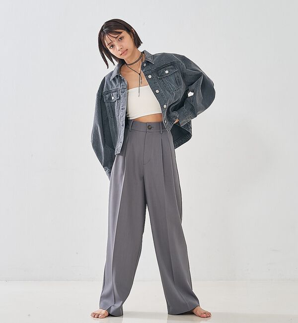 abahouse mavie「【オリジナル】デニムショートジャケット/バルーン袖/長袖/羽織/春服【予約】」|その他|