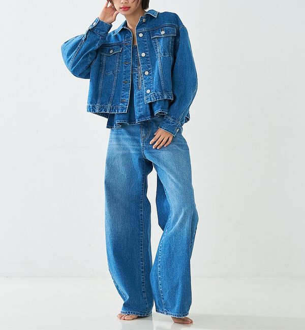 abahouse mavie「【オリジナル】デニムショートジャケット/バルーン袖/長袖/羽織/春服【予約】」|その他|