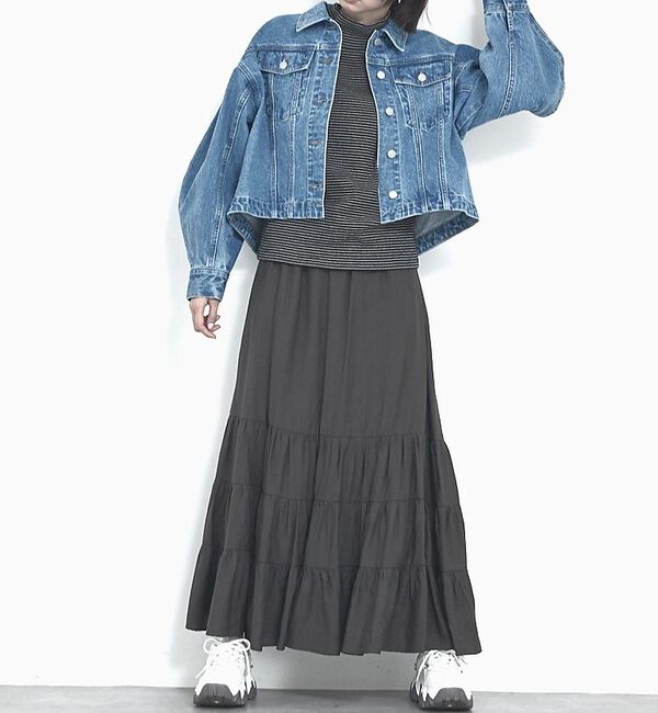 abahouse mavie「【オリジナル】デニムショートジャケット/バルーン袖/長袖/羽織/春服【予約】」|その他|