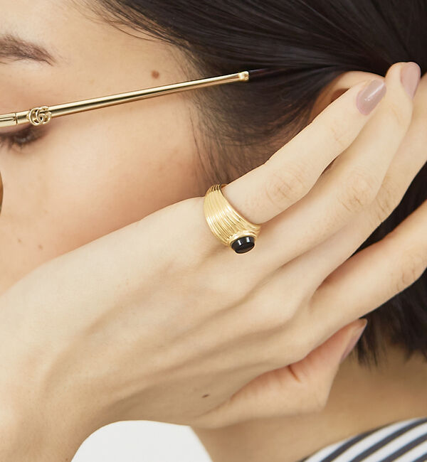 The Store by C' 「【studioDEVE】Wave Motion Signet Ring Blac」|リング|