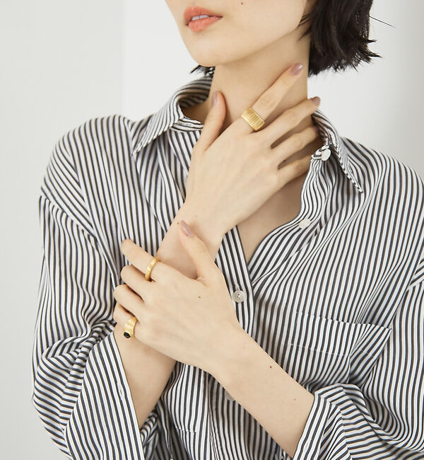 The Store by C' 「【studioDEVE】Wave Motion Signet Ring Blac」|リング|