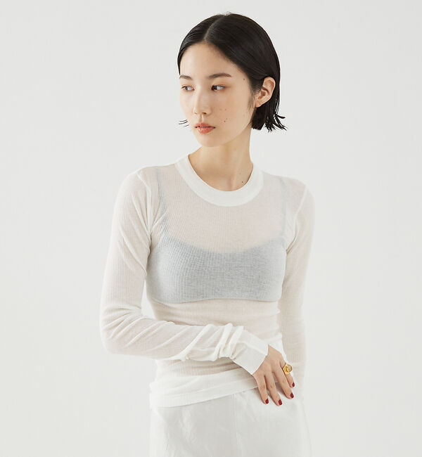 The Store by C' 「【NINETY PERCENT】ANIS SOFT RIB LONG SLEEV」|Tシャツ・カットソー|