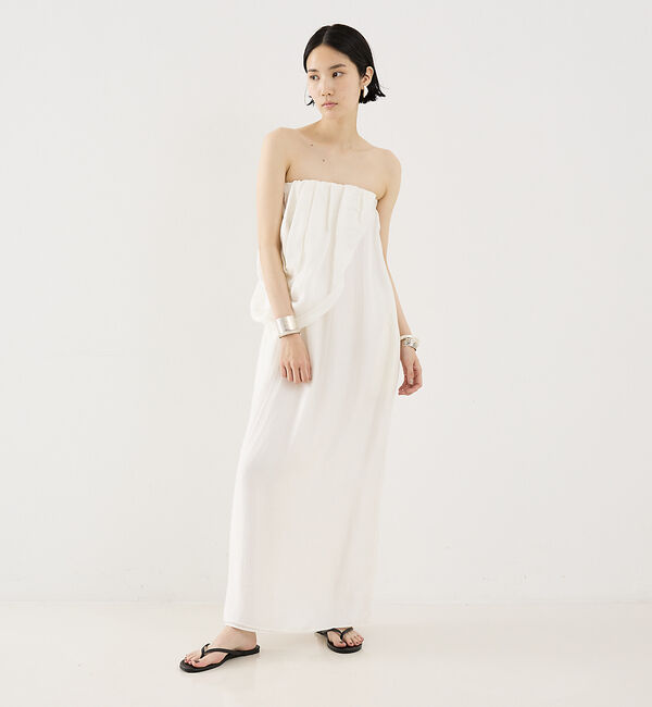 The Store by C' 「【COCUCA】ドレーピングドレス」|ワンピース|ホワイト