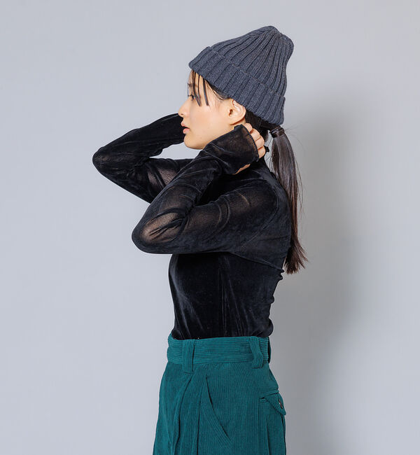 NOMINE「【miry dcera】ベロアシースルーボトルネックカットソー」|Tシャツ・カットソー|