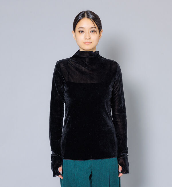 NOMINE「【miry dcera】ベロアシースルーボトルネックカットソー」|Tシャツ・カットソー|