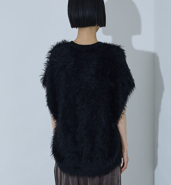 NOMINE「ロング フェザー ニットベスト カーディガン」|ベスト・ジレ|