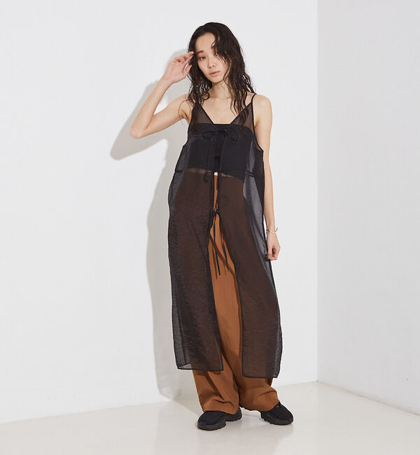 NOMINE「【前後着用可】無地 2WAY シアー キャミソール  ワンピース」|ワンピース|