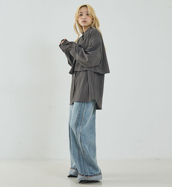 NOMINE「【ユニセックス】ロングヨーク オーバーサイズ シャツ」|シャツ・ブラウス|