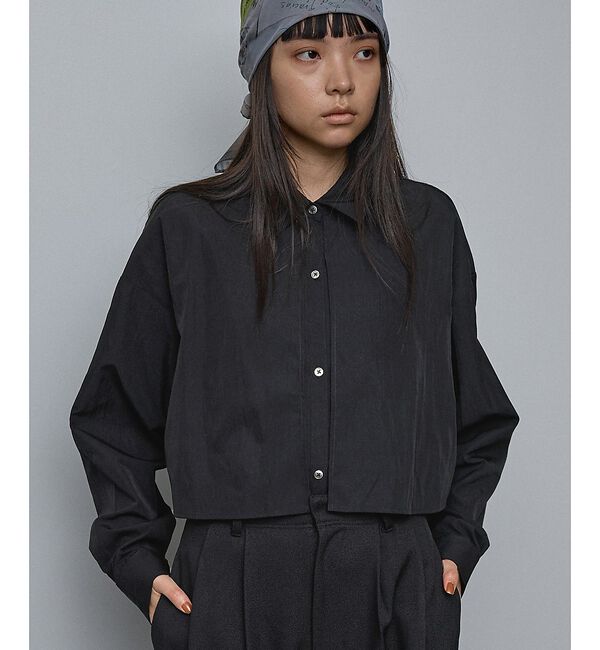NOMINE「【ユニセックス】ロングヨーク オーバーサイズ シャツ」|シャツ・ブラウス|ブラック
